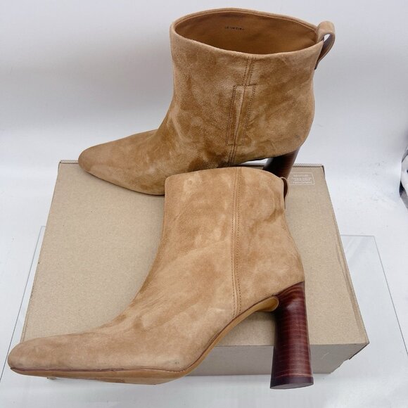 Vince Hillside Women’s Ankle Boots Booties Tan Brown Suede High Heel US 10 EU 41 - Picture 2 of 10